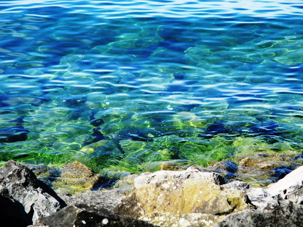 Calm sea waves close up